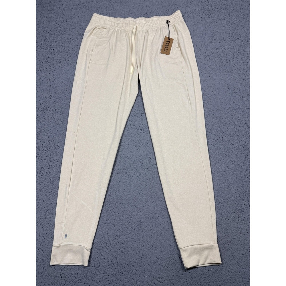 NWT NOBULL Pants Womens M Beige Jersey Joggers Sweatpants Elastic Waist Stretch